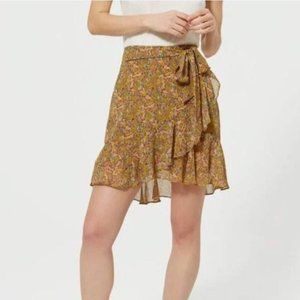 Rebecca Minkoff XS Floral Paisley Tiered Ruffle Tie Waist Alice Skirt